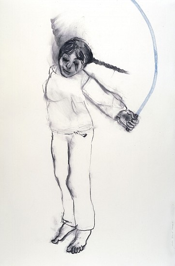 Ayako David-Kawauchi, Corde Á  sauter
2006, Charcoal and black stone on paper