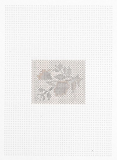 Rehanna Mangi, Untitled
2009, Watercolor and hair embroidered on Wasli paper